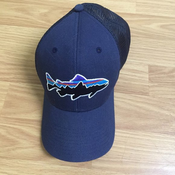 Patagonia Large Logo Blue Snapback Hat 